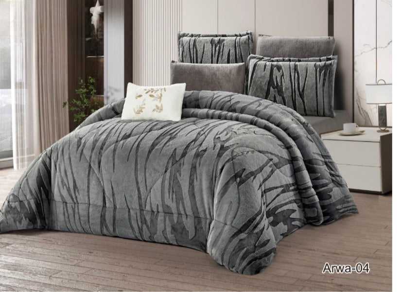 طقم لحاف شتوي Rabbit Fur فروة الأرنب الثقيل – 7 قطع